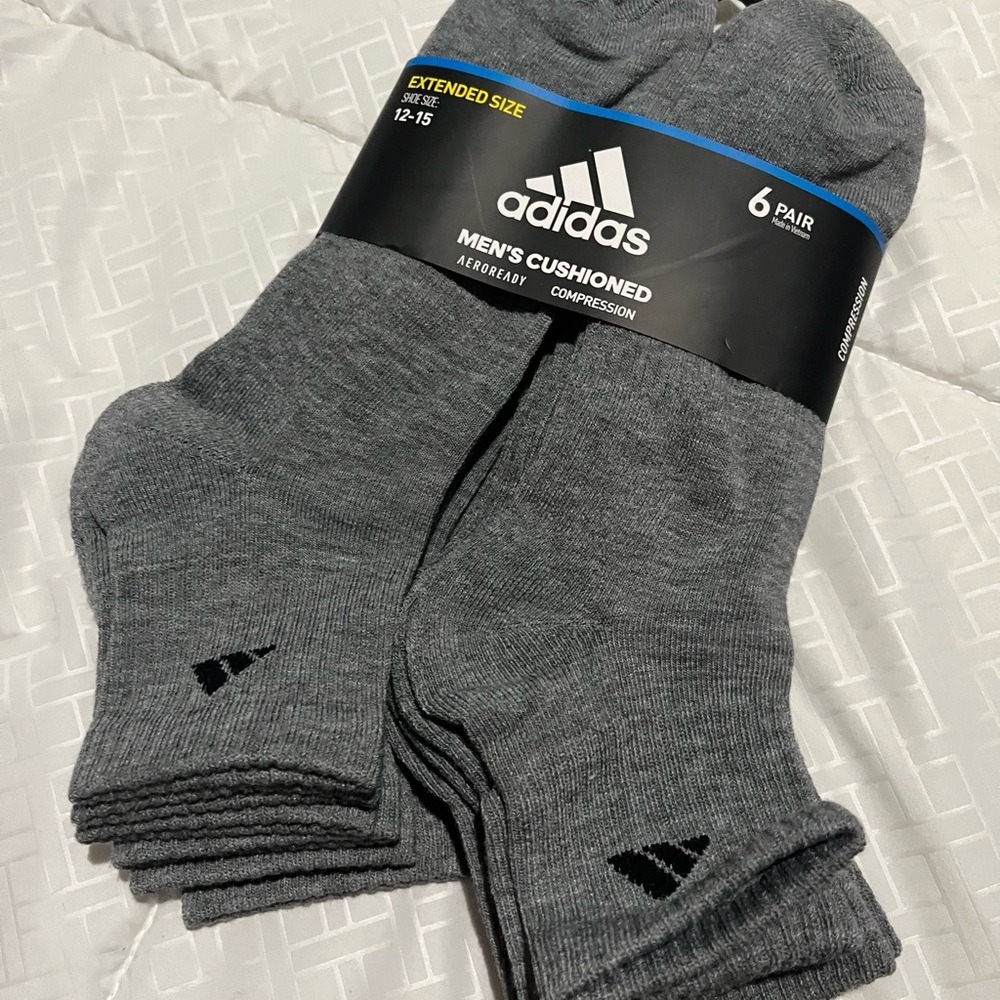 adidas Men's Athletic Gray Socks - 6 Pack